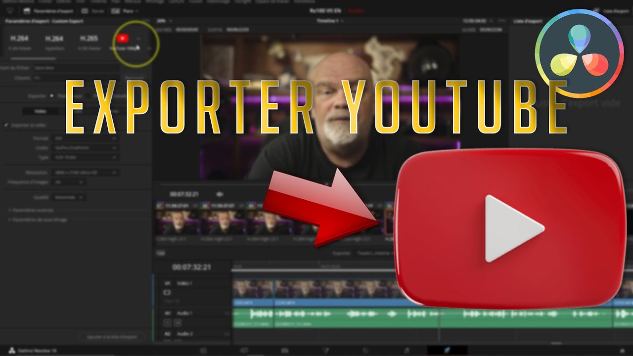Exporter vidéo Youtube avec Davinci resolve et enregister preset