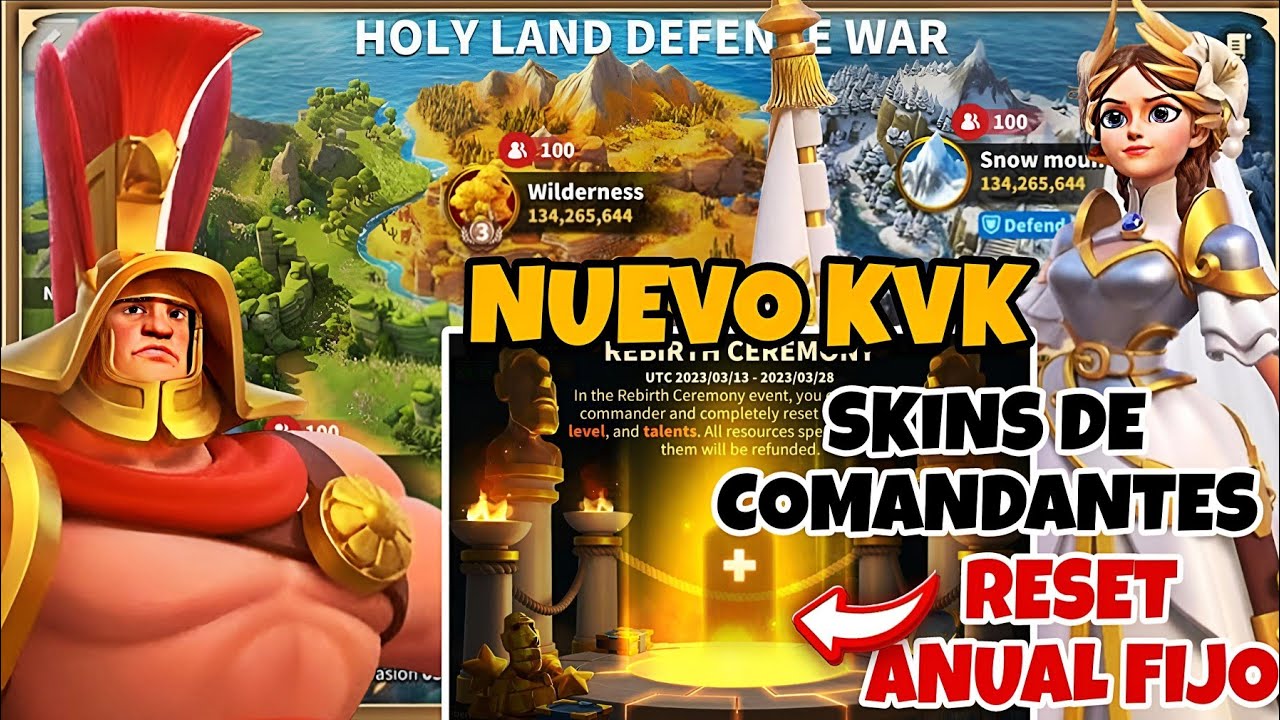 NUEVO KVK, RESET SERÁ ANUAL, SKINS DE COMANDANTES, EVENTOS Y COSMETICOS - RISE OF KINGDOMS 