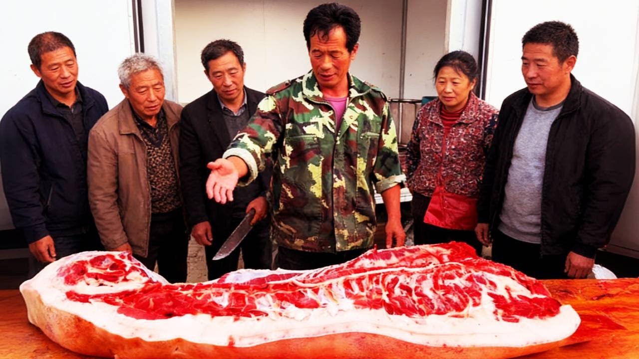今天老孟這頭豬太肥了，光豬油就賣好幾百，又賣好幾百大肥肉！ 【立福128】