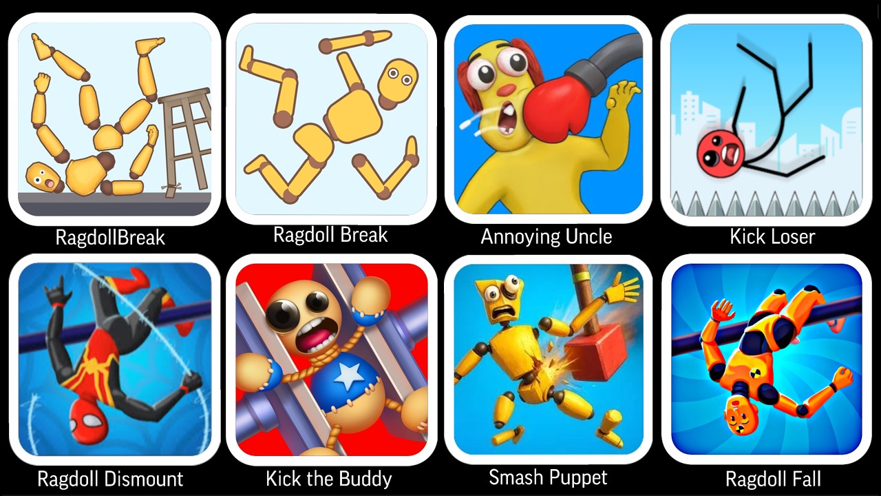 Roblox,Sprunki Survival,Ragdoll Break,Kick the Buddy,Ragdoll Dummy,Annoying Uncle Punch,Kick Loser