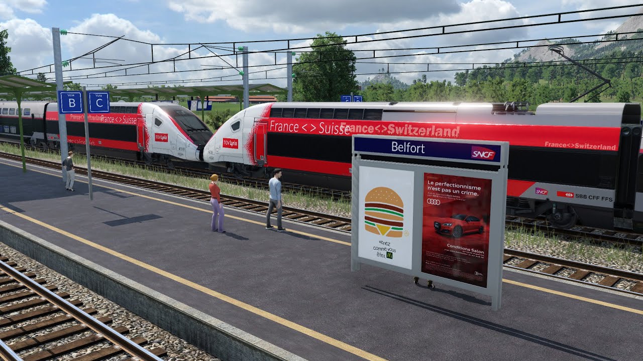 Transport Fever 2 : Cab ride en TGV Lyria de Belfort à Montpellier !