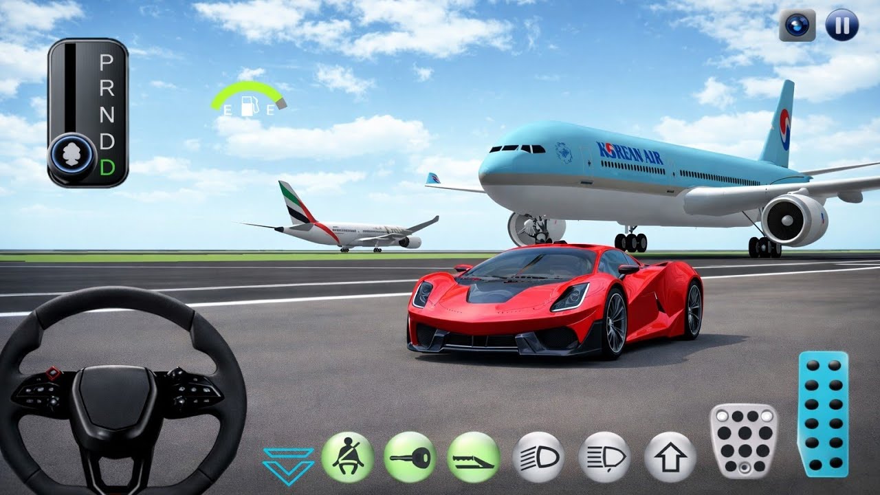 New Red Lamborghini Parking in airport- 3D Driving Class - 3D Driving Class Game - Car Game