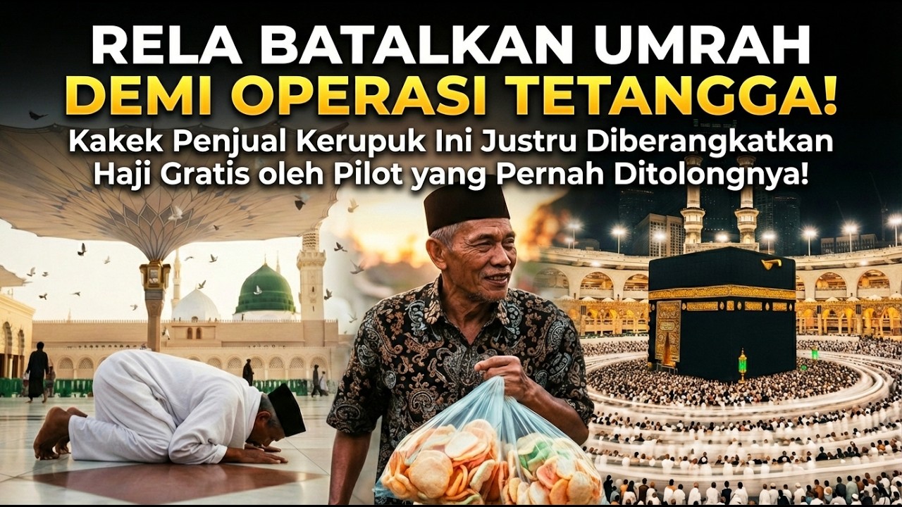 RELA BATAL UMROH DEMI TETANGGA!Kakek Penjual Kerupuk Ini Malah Diberangkatkan Haji Gratis oleh Pilot