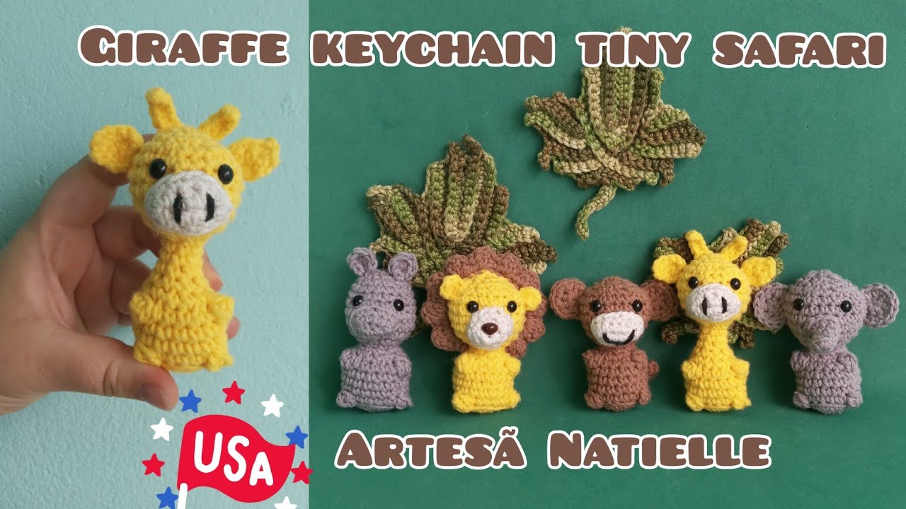 Giraffe Amigurumi Keychain Tiny Safari