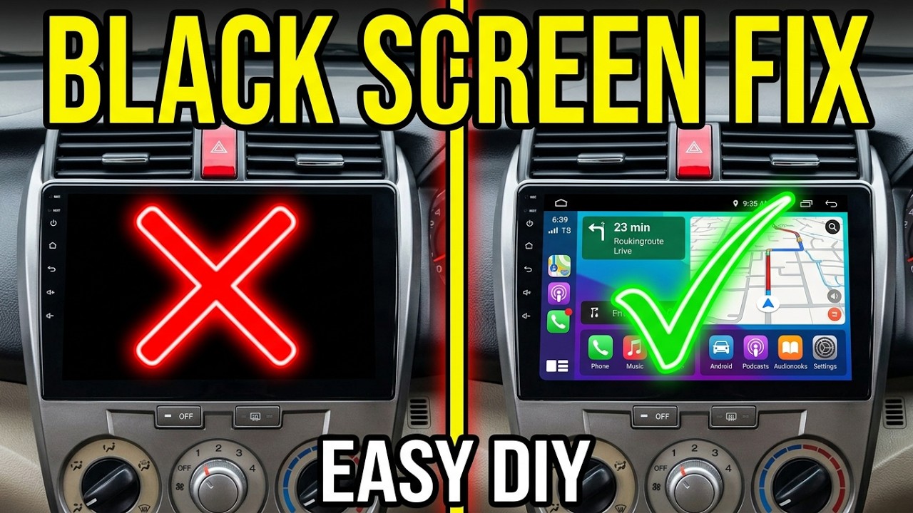 Honda city android panel black screen problem lcd change