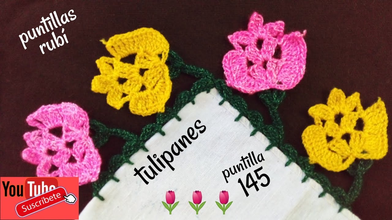 puntilla #145 tulipanes 🌷🌷         (puntillas rubí)