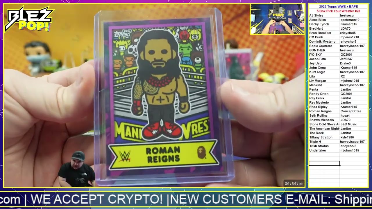 2025 Topps WWE x BAPE 5 Box Pick Your Wrestler #28