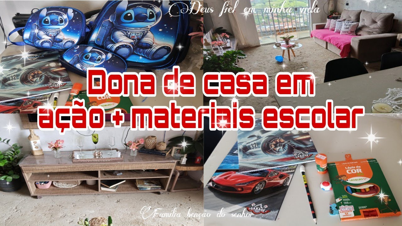 Organizando e limpando minha sala mais compra de material escolar 