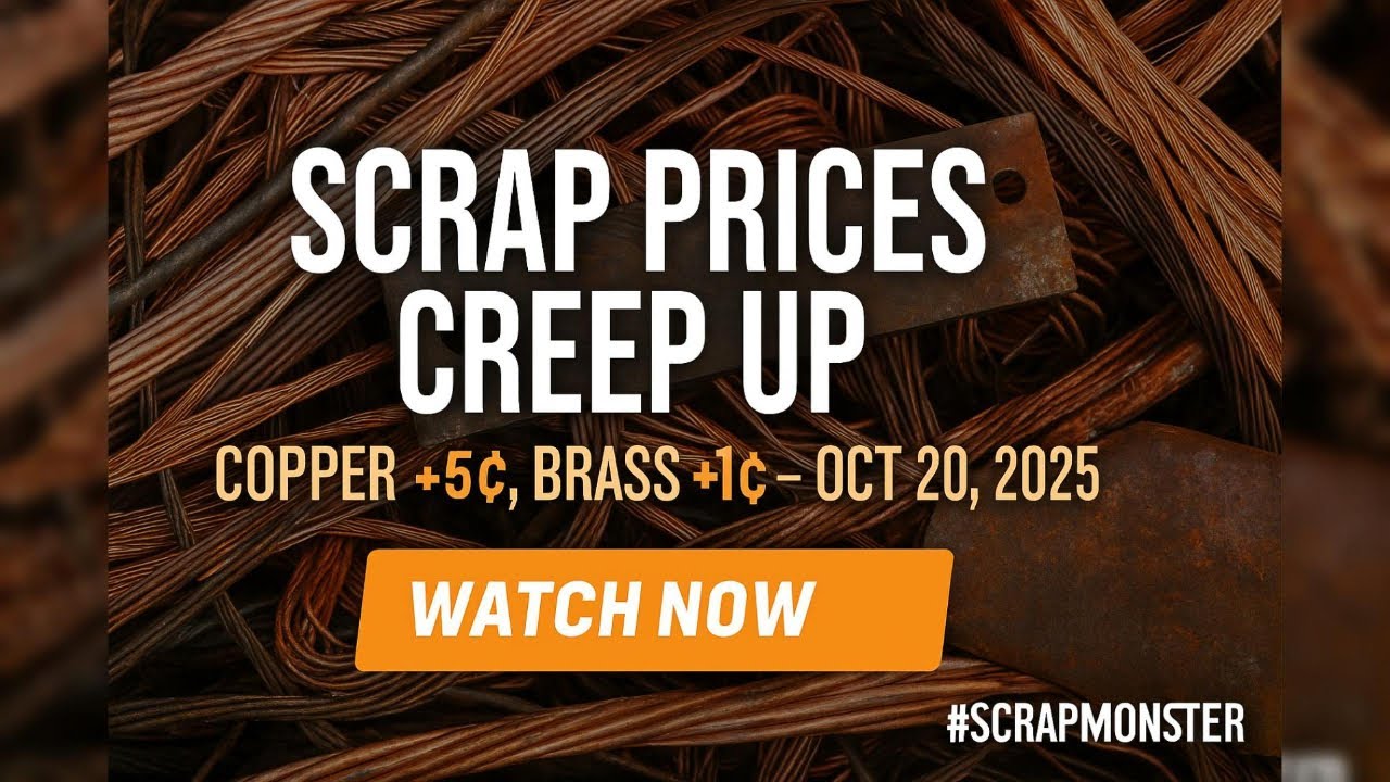 Scrap Prices Creep Up: Copper +5&cent;, Brass +1&cent; &mdash; Oct 20, 2025 | #ScrapMonster #ScrapPulse