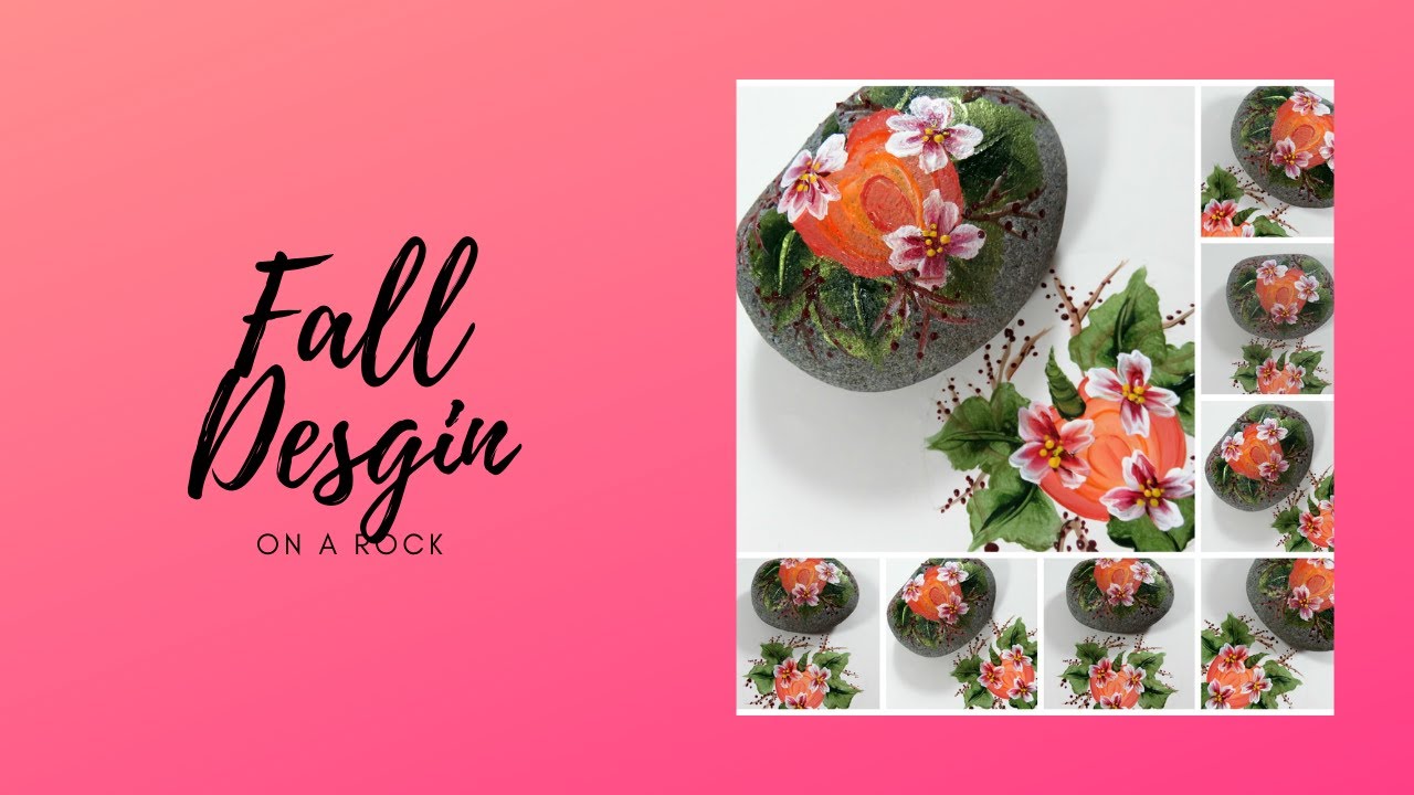 FALL DESIGN ON A ROCK | Rock Painting Tutorial | Simple Painting | Beginner | Aressa1 | 2020