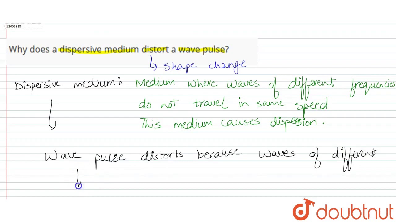 Why does a dispersive medium distort a wave pulse?