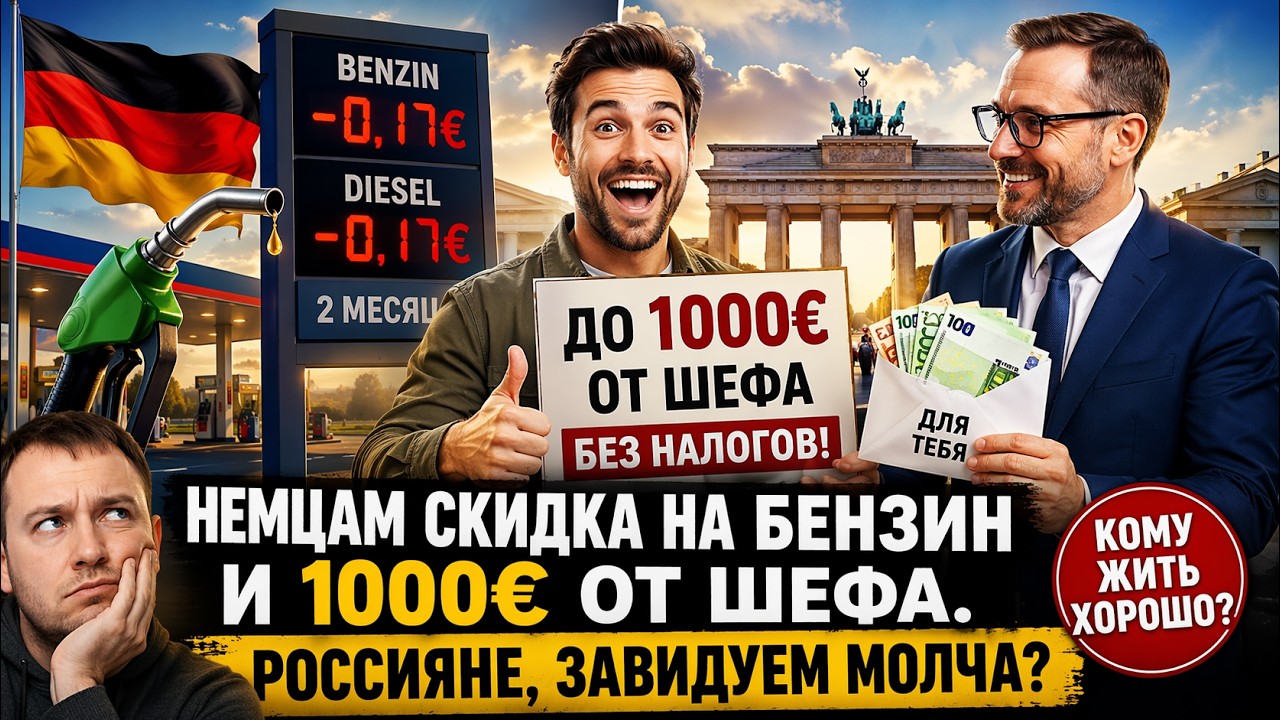 &laquo;Срочно из ФРГ: рубанули налоги на топливо и дали 1000&euro;. Кому жить хорошо?&raquo;
