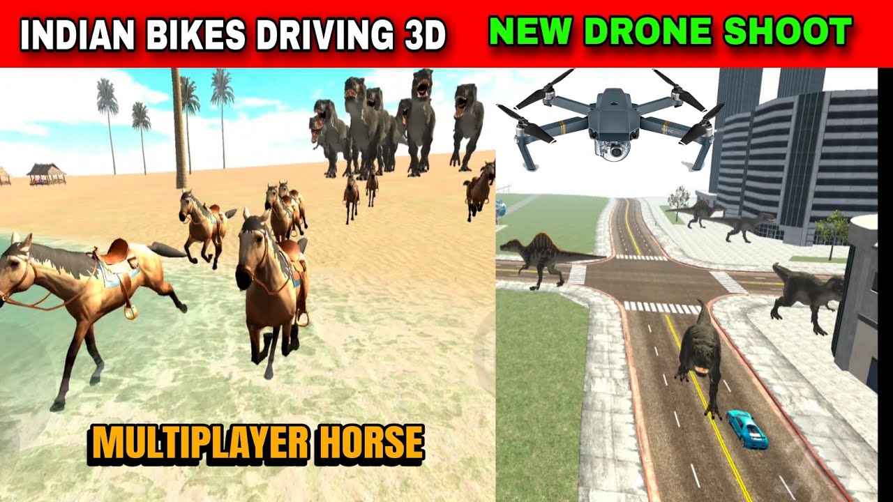 New Drone Shoot Multiplayer Horse | Funny Gameplay Indian Bikes Driving 3d 🤣🤣
