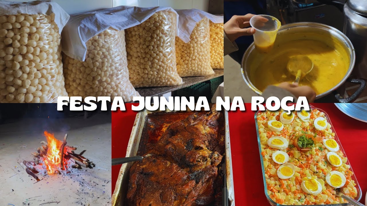 Festa junina na roça, família reunida e comida boa!