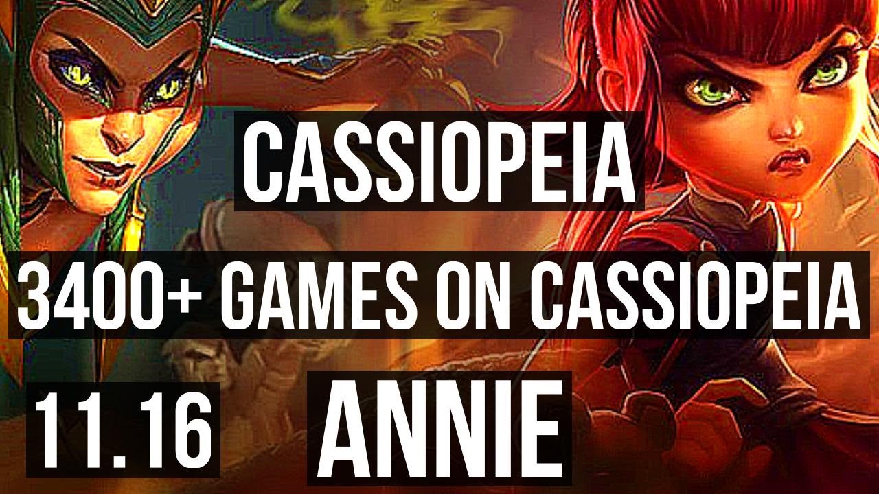 CASSIOPEIA vs ANNIE (MID) (DEFEAT) | 3400+ games, 2.7M mastery, 16/4/14 | KR Diamond | v11.16