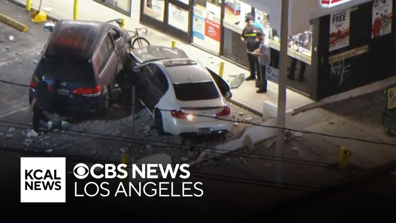 Reckless driver violently crashes into multiple cars after losing control during pursuit