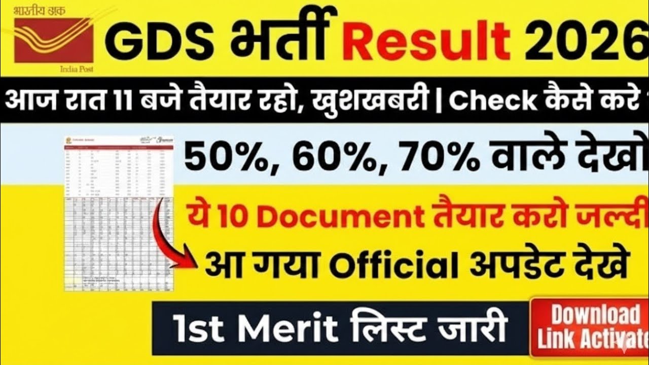 GDS Result 2026 | GDS Result कैसे देखें| GDS Result 2026 Kab Aayega | GDS Merit List 2026 Kab Aayegi