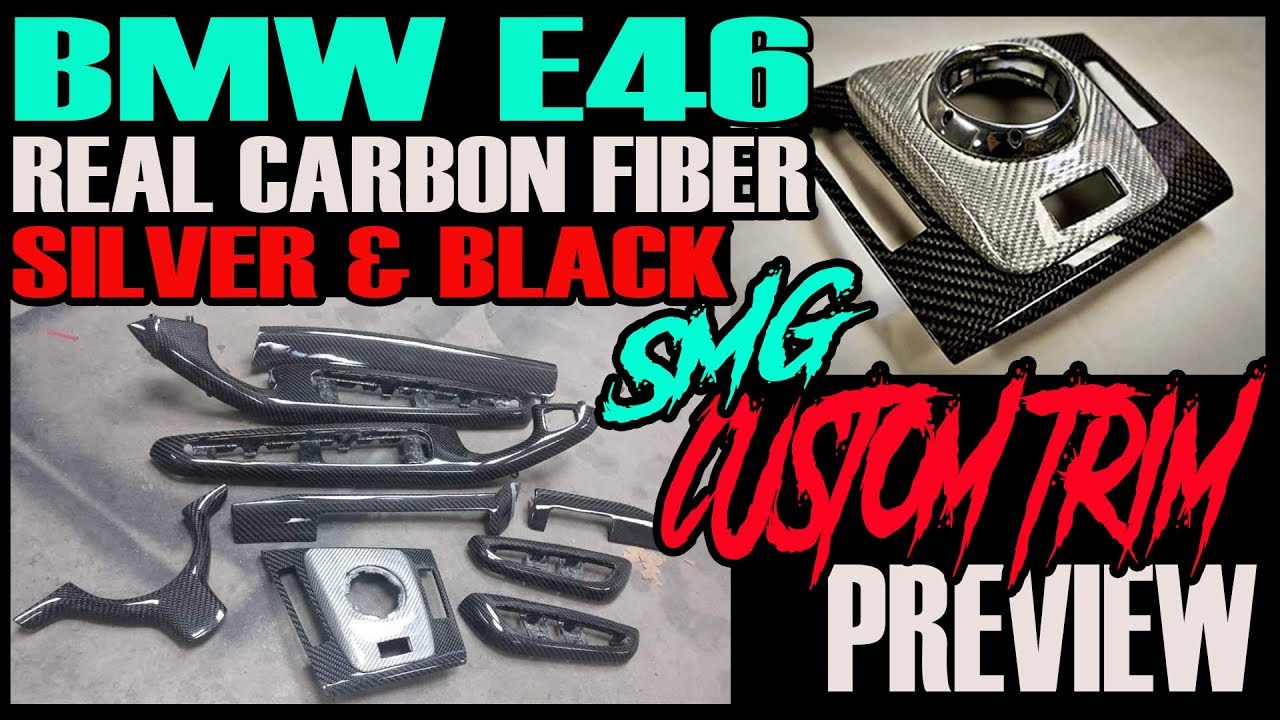 BMW E46 SMG REAL CARBON FIBER TRIM - SILVER / BLACK  ROGUE DEVELOPMENT