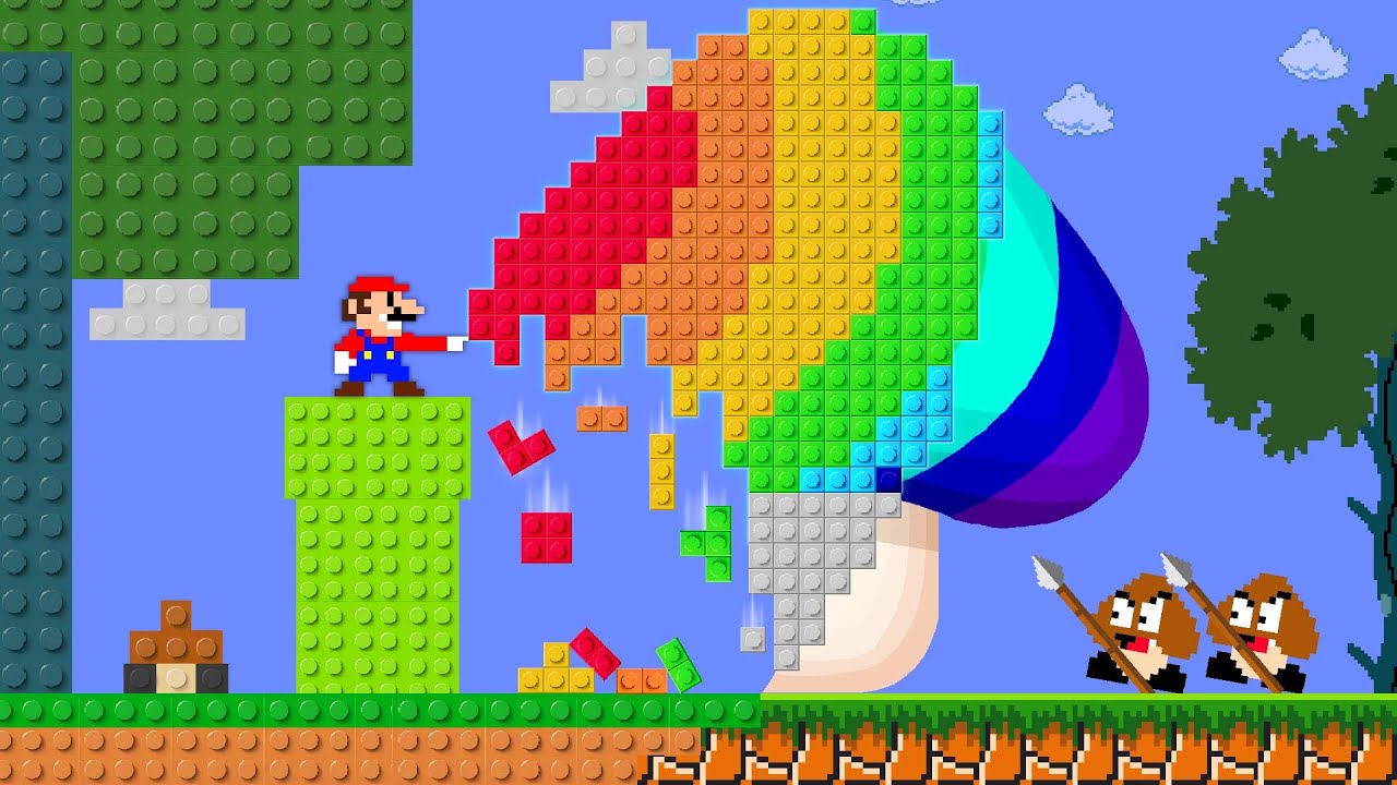 Mario PowerUps: When Everything Mario Touch Turn Into LEGO! | ADN MARIO GAME
