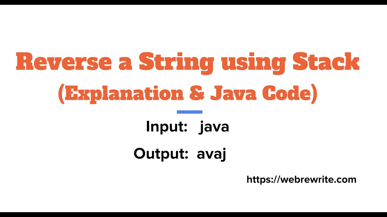 Reverse a String using Stack in Java