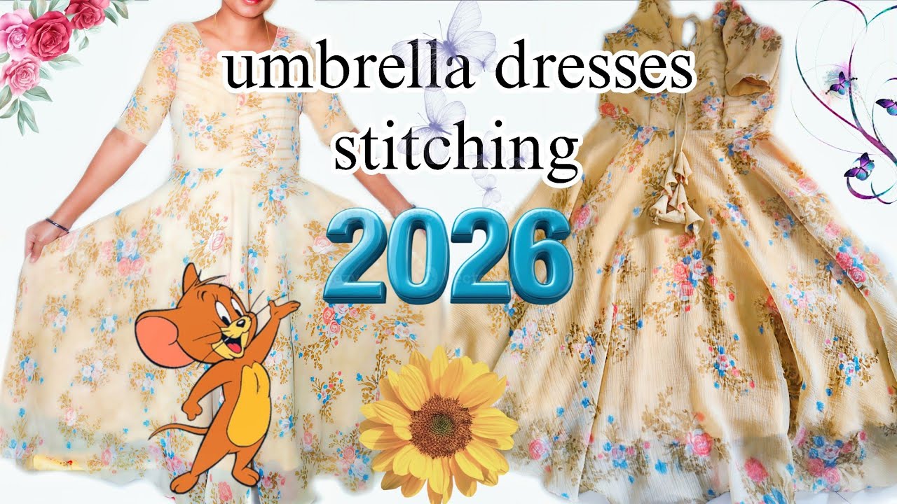 🎩🪄 Umbrella dress stitching 💗 front open umbrella dresses stitching🎉 👉డెలివరీ అయిన వాళ్లకి ఈ డ్రెస్ 