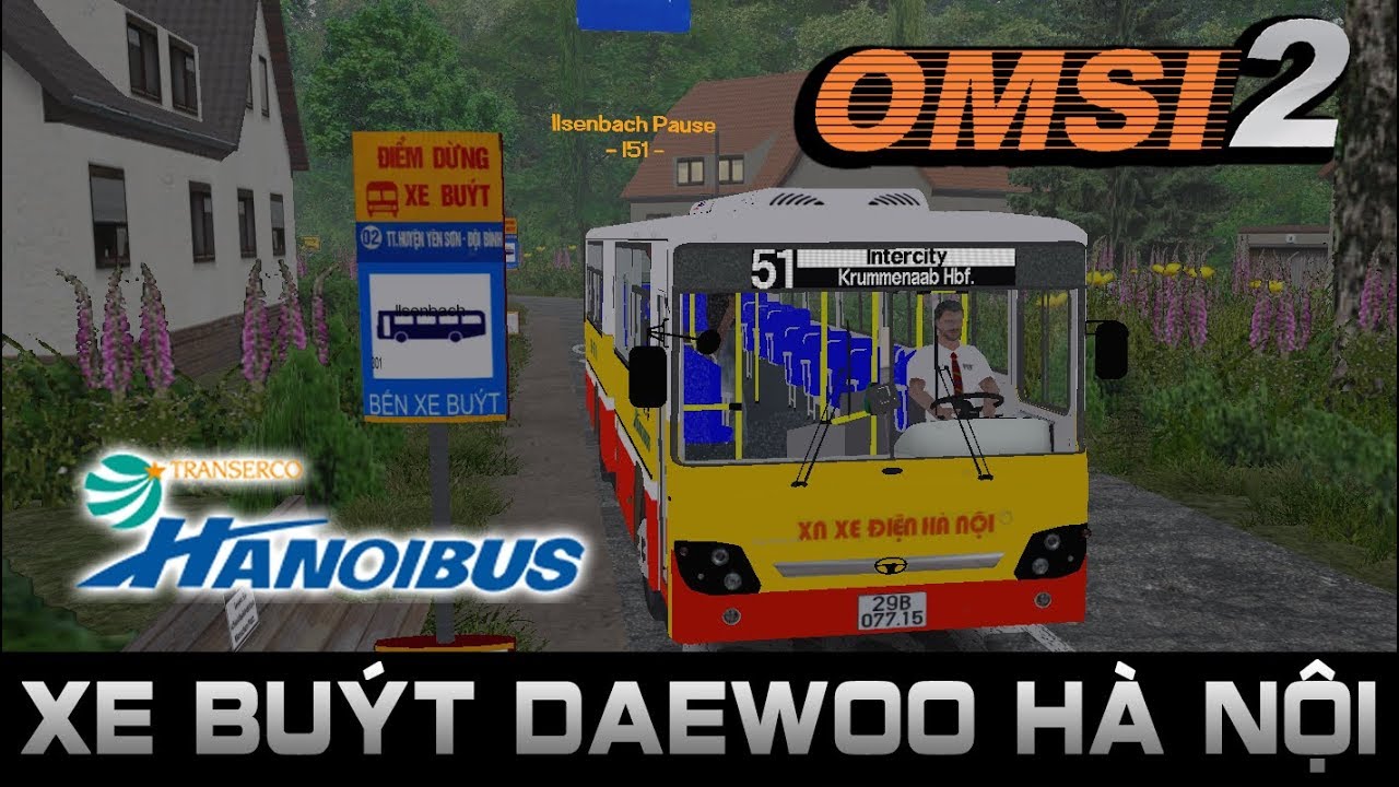 [OMSI 2 Bus Simulator] Làm tài xế Xe BUÝT Daewoo Hà Nội dưới trời mưa bão