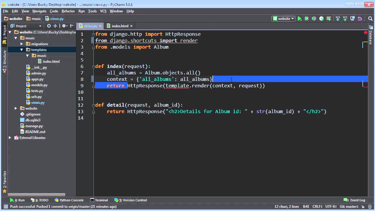 Django Tutorial for Beginners - 15 - Render Template Shortcut