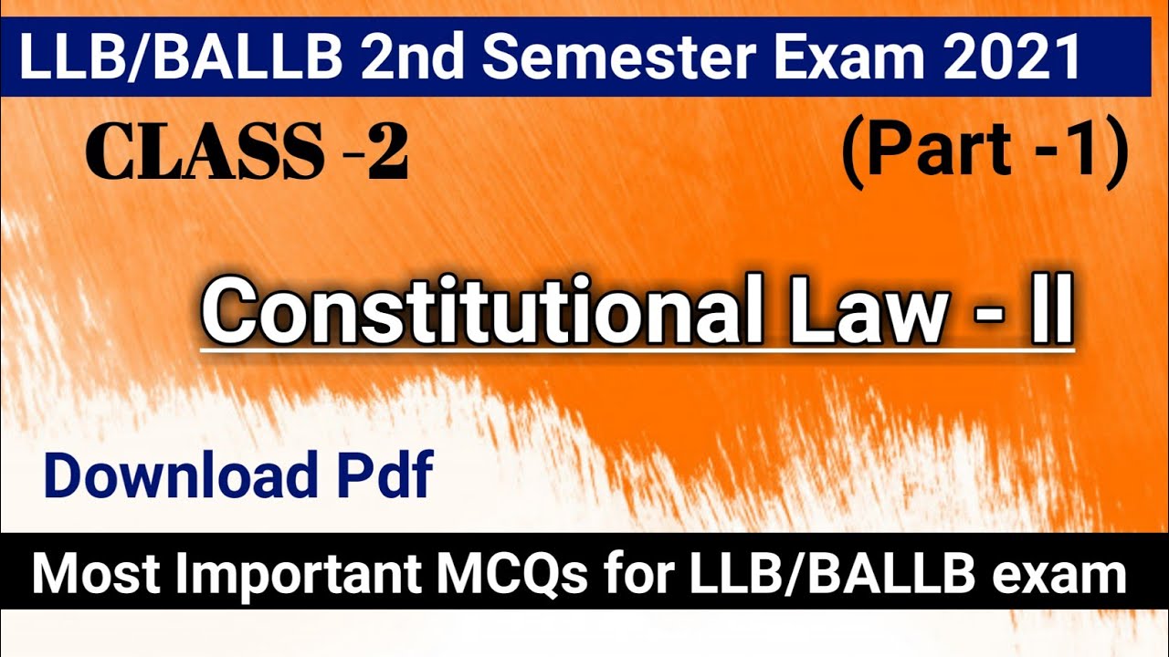 Constitutional Law - II LLB/BALLB 2 Sem | Class 2  part 1 Complete Fundamental Rights -Kritika BALLB