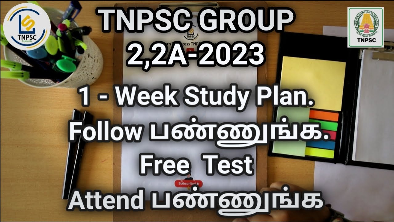 1 WEEK STUDY PLAN FOR TNPSC Group 2,2a&4  Aspirants-2023./FOLLOW  This plan & attend free test.