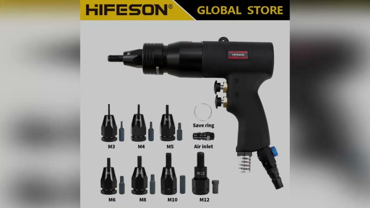 HIFESON Self-Lock Pneumatic Rivet Nut Guns Insert Thread Pull Setter