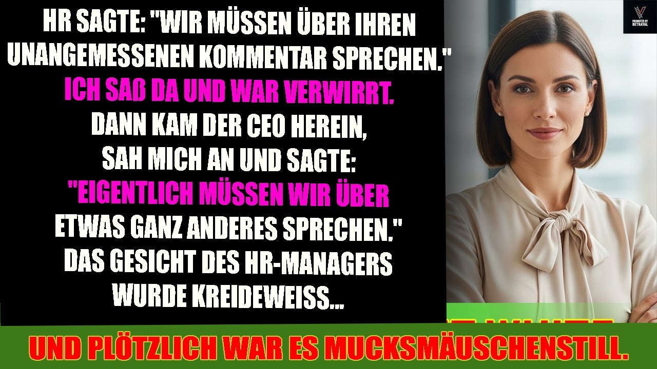 Mein Chef rief mich zur HR wegen eines „Kommentars“ – bis der CEO den Raum betrat und sagte…