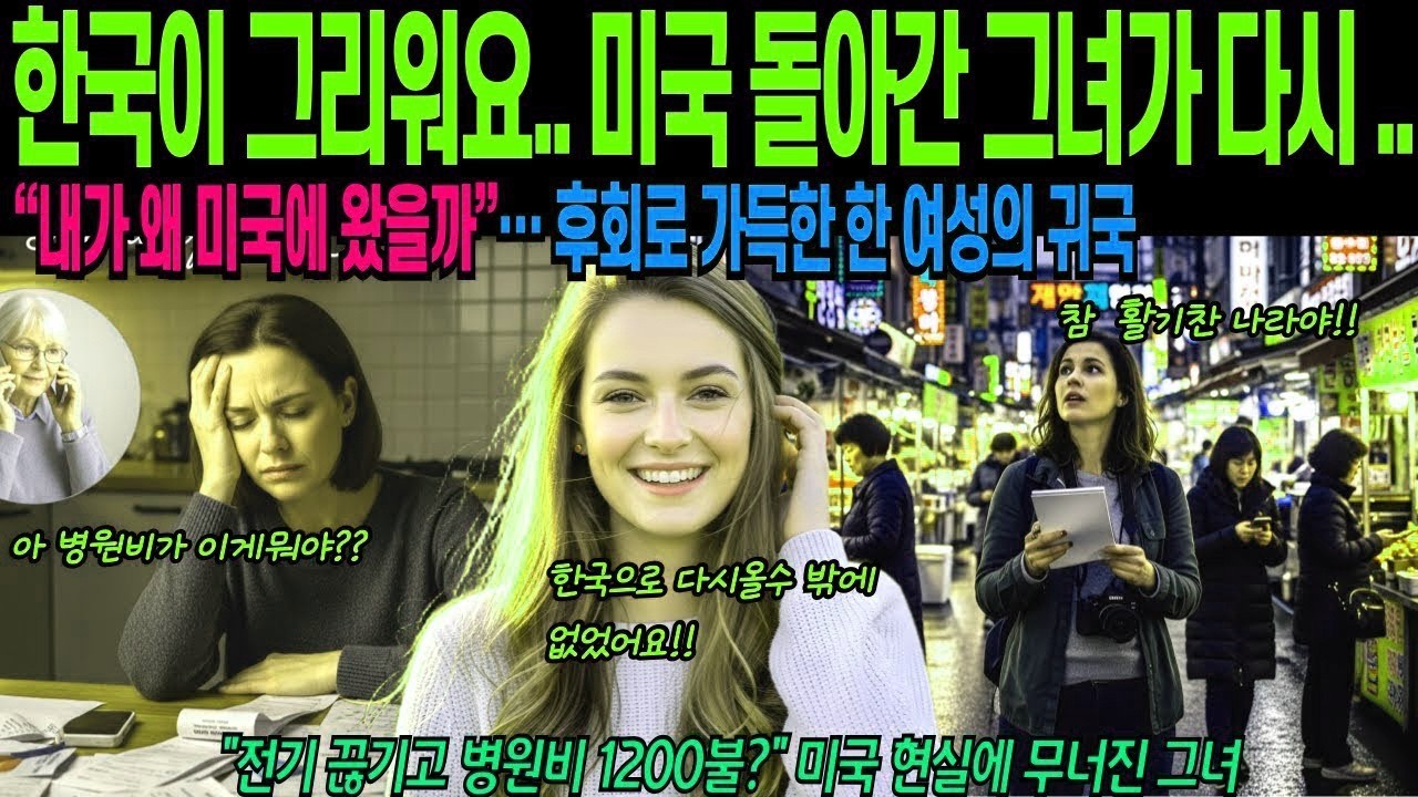 해외감동사연 미국 돌아온걸 후회하고 다시 한국 돌아간 미국 여성 후회 막심이야, 너무 그리워