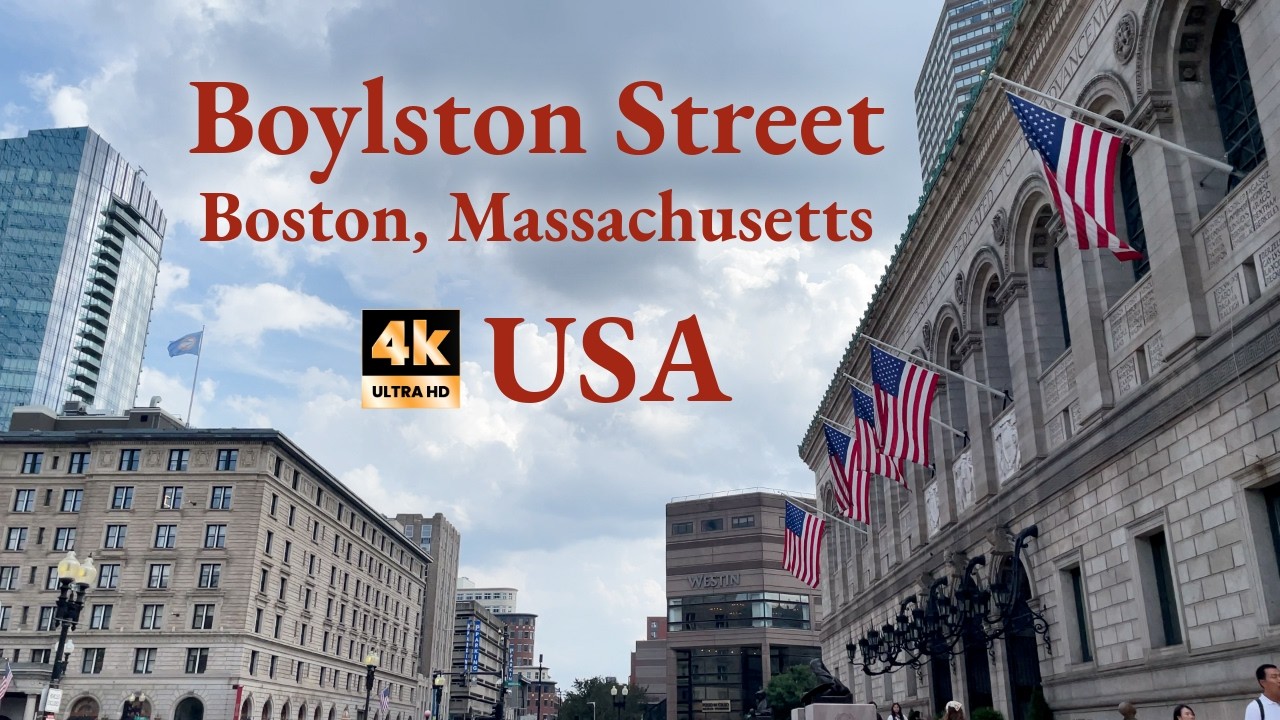 Boston 4K Walking Tour | Massachusetts, USA | Boylston Street