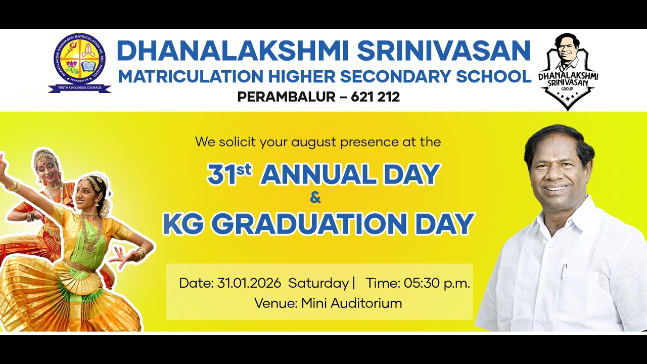 🔴|LIVE| 31ˢᵗ ANNUAL DAY & KG GRADUATION DAY 2026 DSMHSS PERAMBALUR