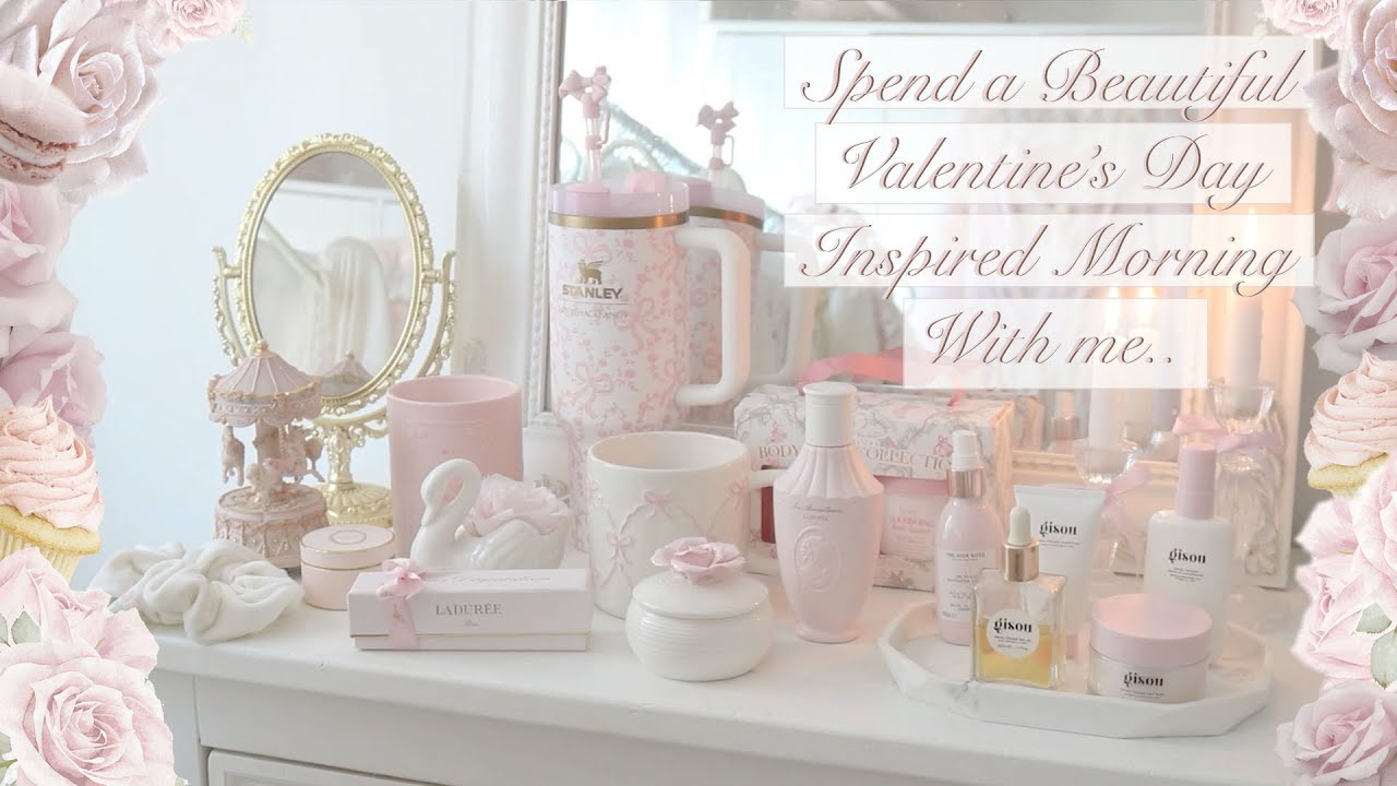 SPEND A VALENTINE'S DAY INSPIRED MORNING WITH ME.. |BEDROOM TOUR |WEARING BEAUTIFUL LACEMADE DRESS