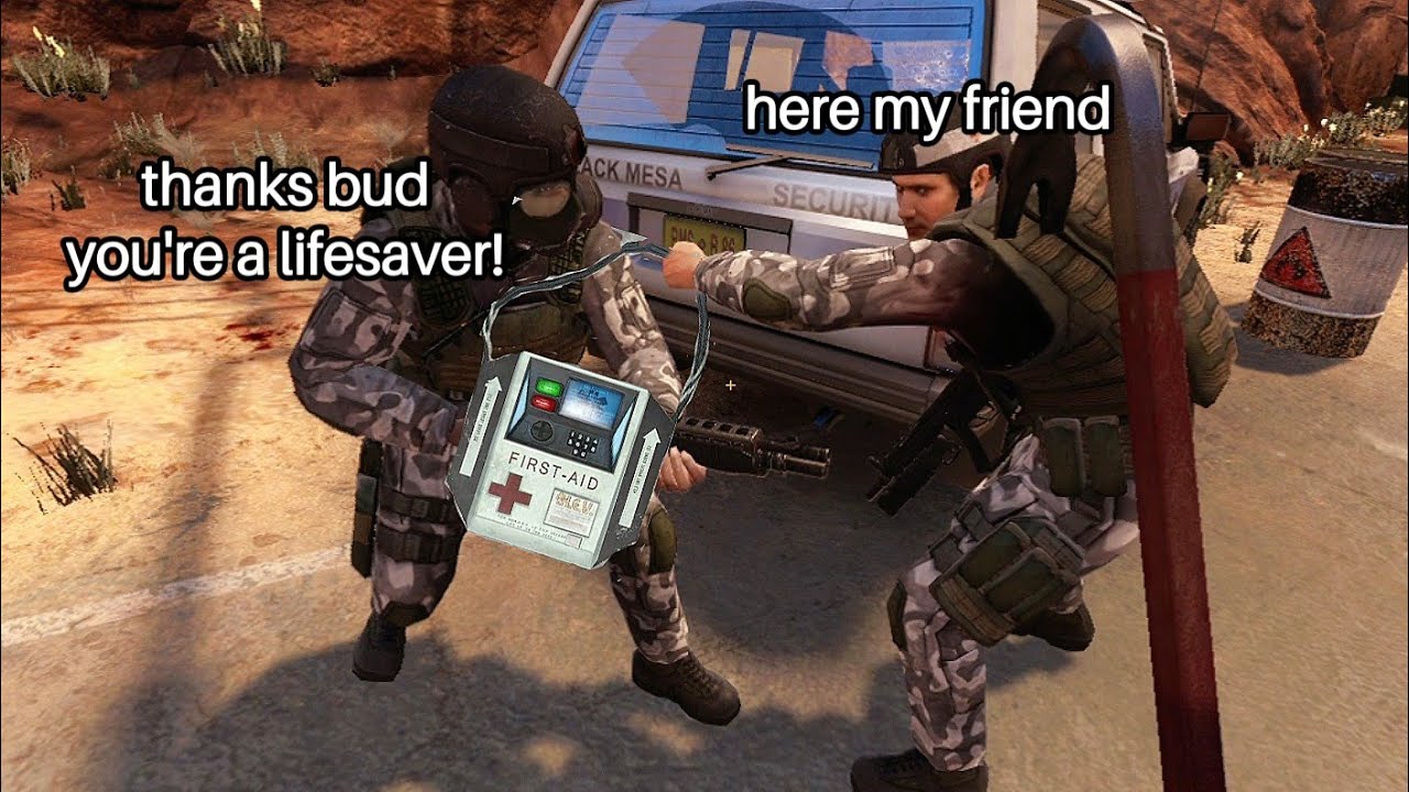 Do you know that the HECU marines could heal their teammates in Black Mesa?