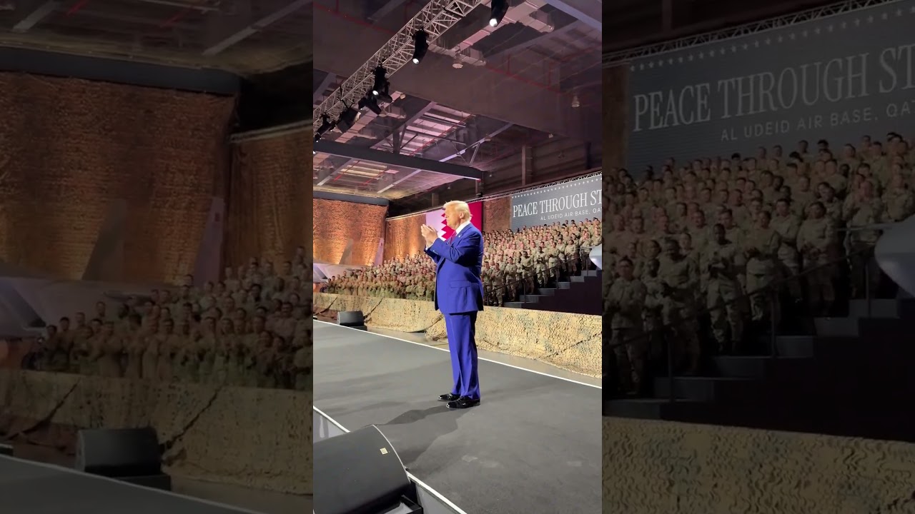 President Donald Trump arrives at Al Udeid Air Force Base to speak to U.S. and Qatari Troops! 🇺🇸🇶🇦