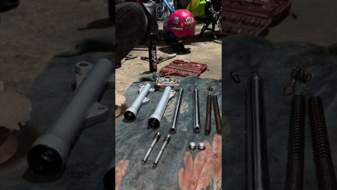 beginilah cara downsize shock depan, suspensi depan #trending #automobile #motovlog #fyp #fypシ