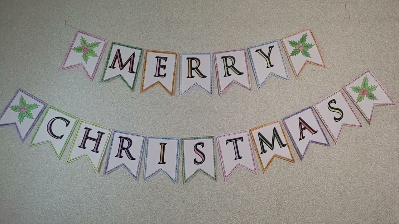 DIY Merry Christmas Banner - Free Printable Template