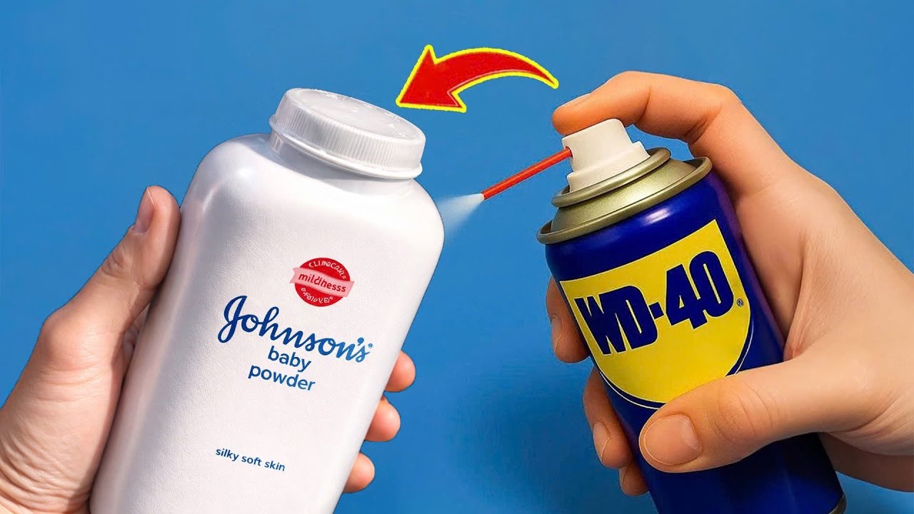 Great idea! Spray WD-40 on BABY POWDER and you&rsquo;ll be surprised by the result!