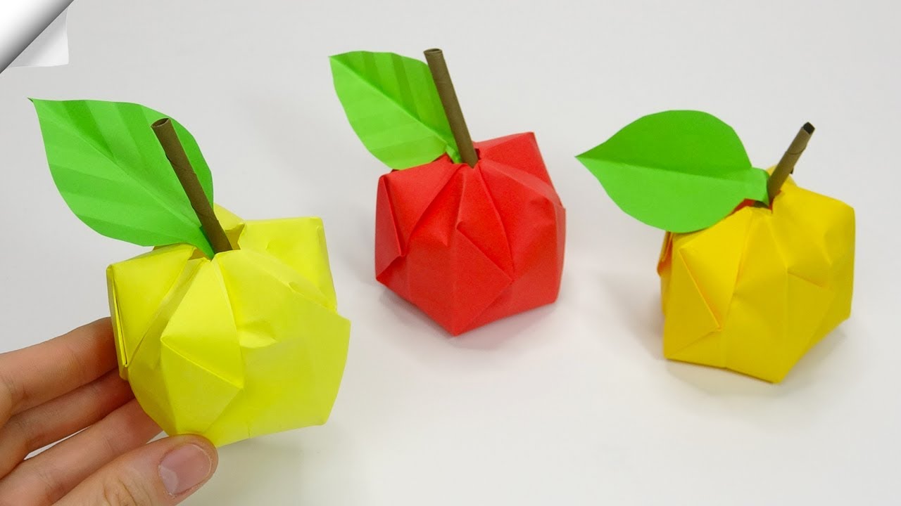 3d paper apple | Easy paper crafts