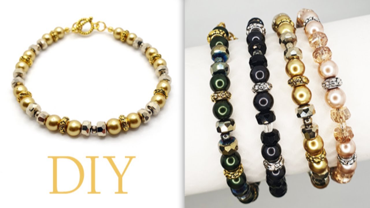 Let's make a Gorgeous Crystal Drum & Glass Pearl Bracelet