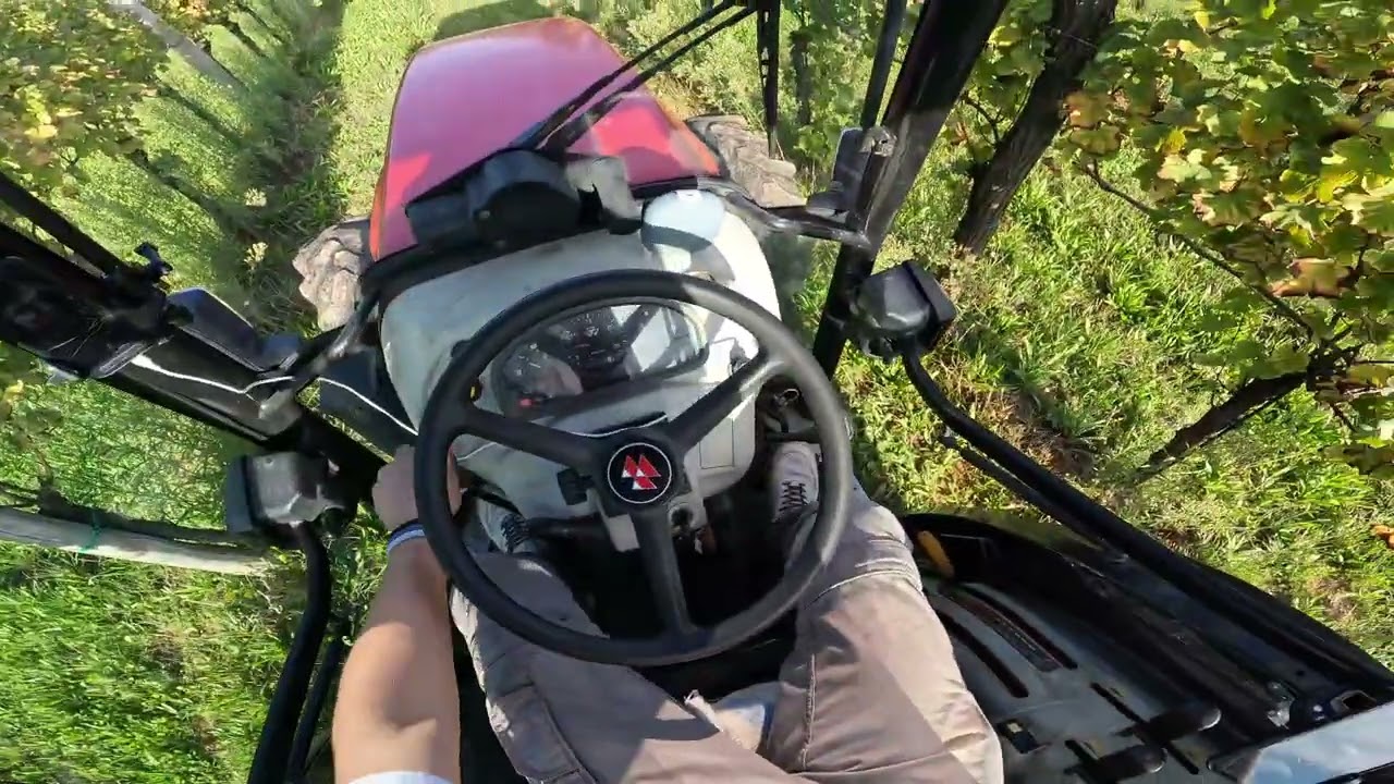 Ripping vineyards with Massey Ferguson 3445 F (day and night work)