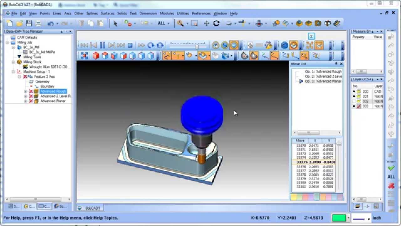 3D Milling Tutorial BobCAD V27