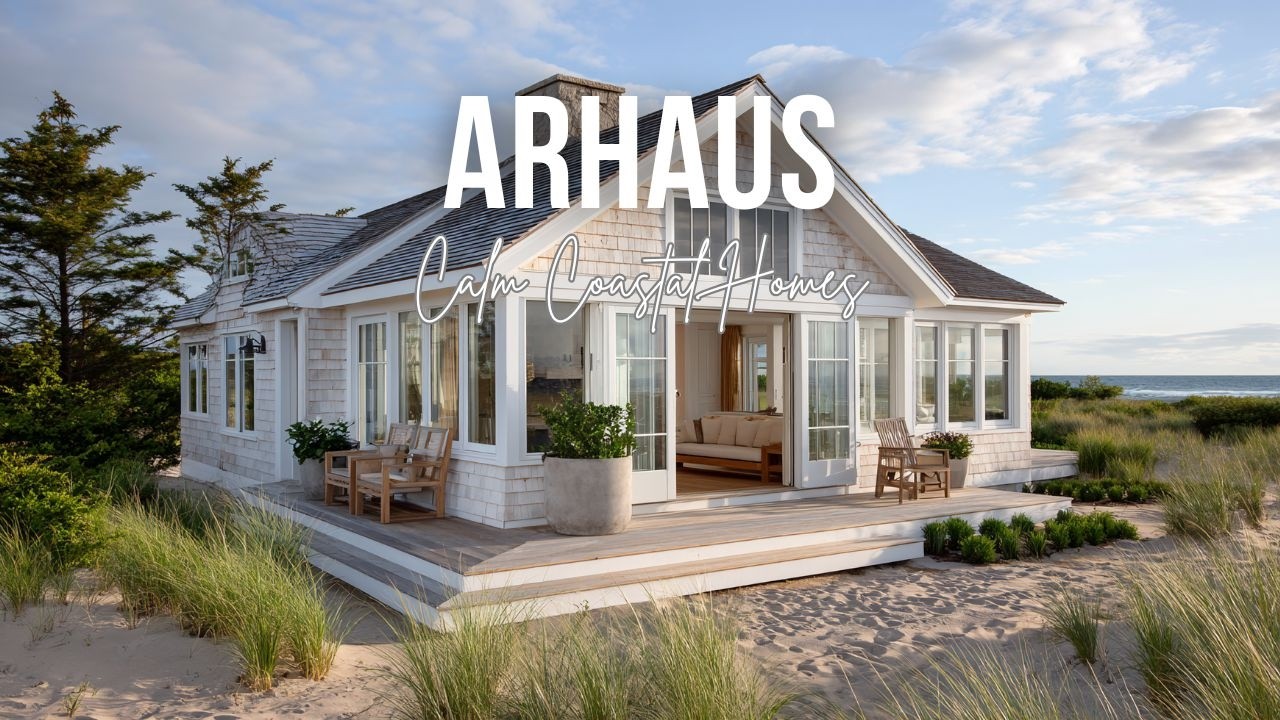 Спокойные прибрежные дома, вдохновленные натуральными материалами Arhaus и безмятежной атмосферой...