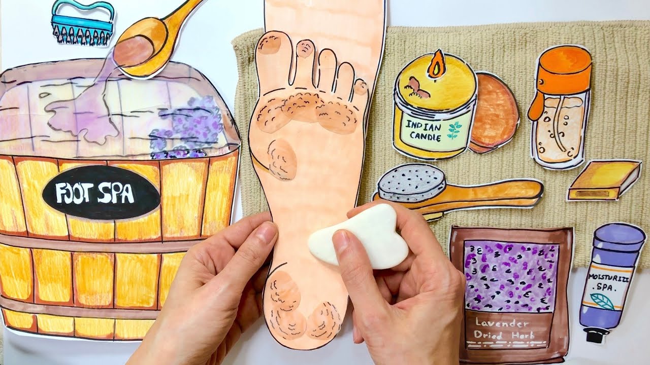 Paper ASMR | Relaxing Foot Spa & Foot Massage for Ultimate Stress Relief #ASMR #paperplay #paperasmr