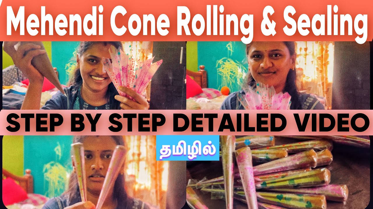 How to roll a Mehendi cone ? | in TAMIL