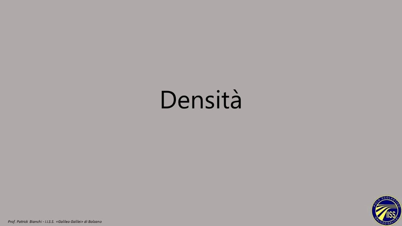 Densità (parte 1, teoria)