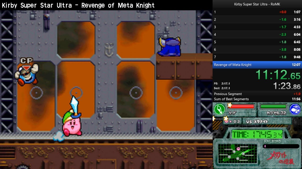 [Speedrun] Kirby Super Star Ultra - Revenge of Meta Knight Any% in 12:04