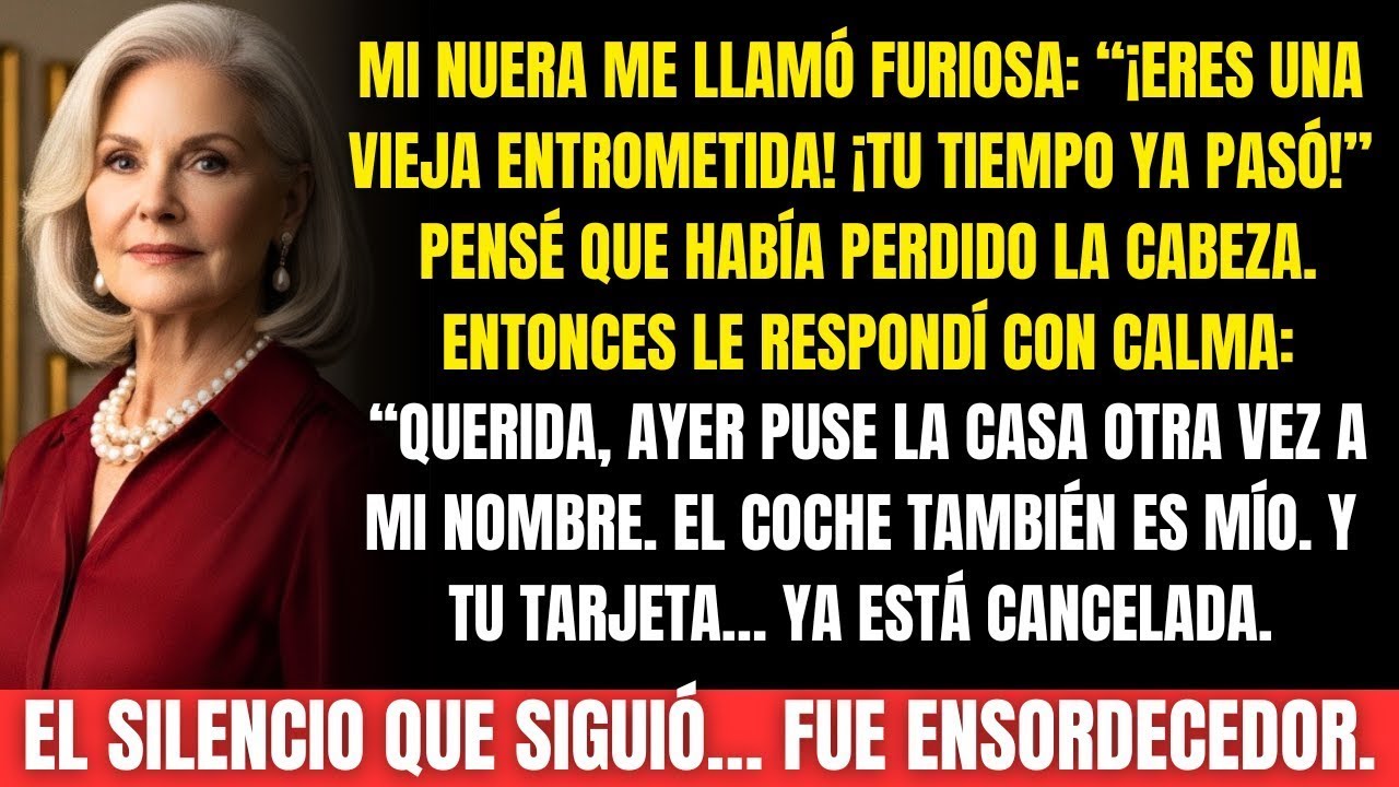 “¡Eres una vieja entrometida!” gritó mi nuera… pero no imaginaba lo que yo ya había hecho
